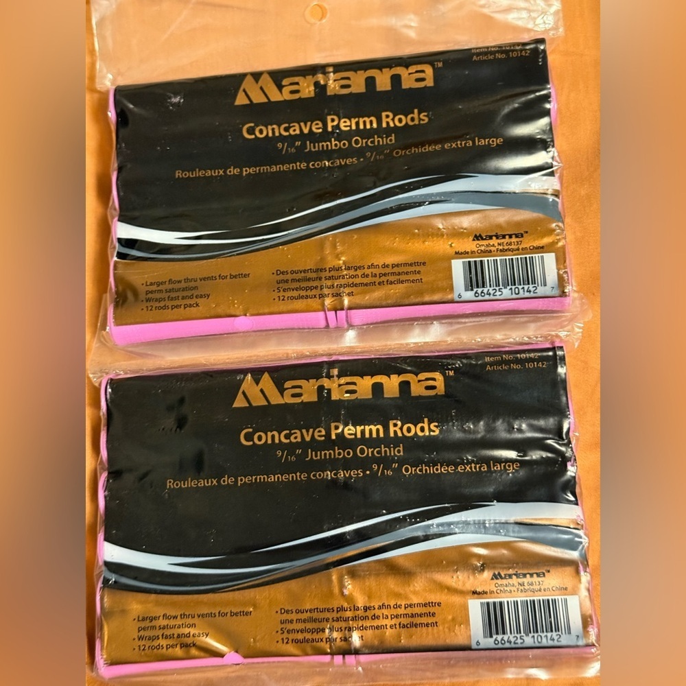 Marianna Concave Perm Rods Jumbo purple 9/16 2 sets of 12
